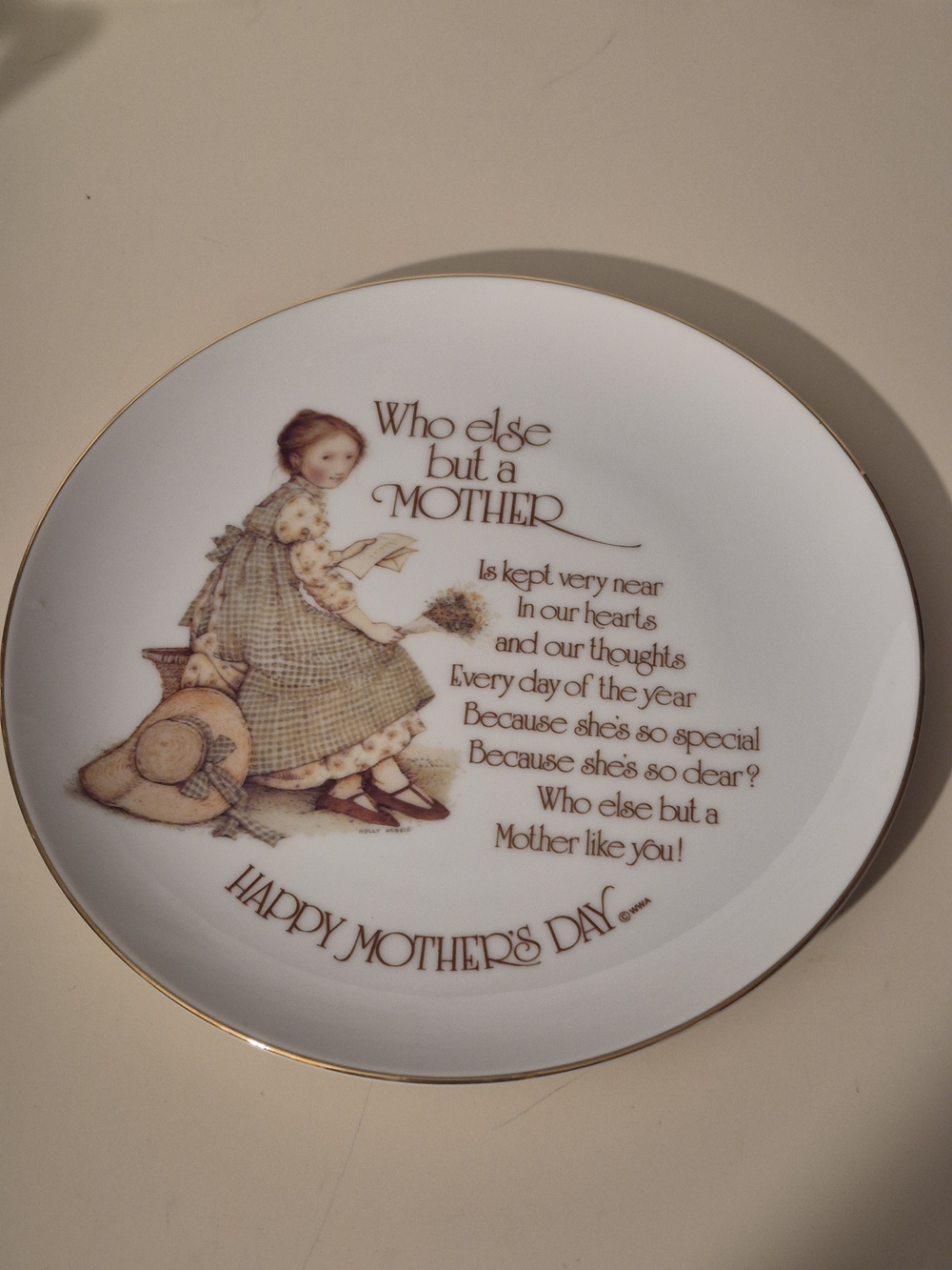 Holly Hobbie Mother's Day Decorative Plate - White and Brown